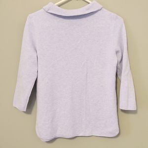 TALBOTS Light Blue Mock Turtleneck Bracelet Length Top Size Small Petite